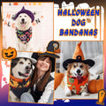 Huhumy 100 Pcs Halloween Dog Bandanas Bulk Bandanas for Medium Large Dogs