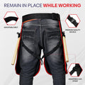Equine Care Women's Leather Farrier Apron Chaps with Canvas, 23in, Black