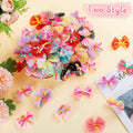 Chumia 100 Pcs Dog Hair Bows with Rubber Band for Small Dogs Puppy Hair Accessories Grooming Bows Pet Bowknot for Cat Poodle Shih Tzu(Classic)