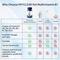 Vitamin B for Dogs, 200 Tablets, Vitamin B Complex Contains B12, B1, B2, B3, B5, B6, B7, B9 Supports Energy, Appetite, Digestive, Skin, Coat, Neurological Health, Suitable for Cats and Dogs(1 Bottle)