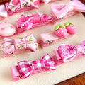 10pcs Blush Pink Dog Hair Clips 10pcs Colorful Rubber Bands Small Dog Bows Cute Pet Grooming Accessories Alligator Clips Stay In Hair Barrettes Hairpin Pet Headdress Yorkie Puppy Maltese Girls Dogs