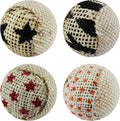 TTcat Canvas Cat Toys Balls with Bell Inside,for Indoor Cats, Interactive Toys Chew Toys for Cat Kitten,4 Pack.