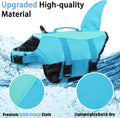 EMUST Shark Dog Life Jackets for Water Safety - Adjustable Ripstop Pet Life Vest with Rescue Handle for Swimming Pool, Beach, Boating (L, Pool Blue)