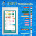 12-in-1 Aquarium Test Strips with Ammonia,75 Strips