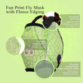 Harrison Howard All Round Mesh Horse Fly Mask UV Protective with Fleece Padded Edging and Fun Prints Forelock Opening De
