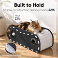 FUKUMARU Cat Beds for Indoor Pets 31.5 Inch, Extra Long Cozy Cat Bed Cave Tunnel for Multiple & Large Cats, Felt Kitten Hideaway House with Fluffy Ball, Scratch Resistant, Warm & Safe, Black