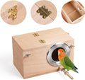 YJJKJ Wood Parakeet Nest Box with Natural Nesting Pads, Breeding Bird Cage House for Lovebirds Cockatiel Parrotlets Budg