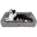 ZAKAPAWS Orthopedic Dog Bed for Large Dogs - Extra Thick Supportive Dog Couch Bed, Pet Beds Sofa with Waterproof Washable Cover & Non-Slip Bottom, Grey, 38x28 Inch