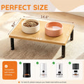 ECOLOVI Height-Adjustable Cat Food Stand, Elevated Cat Feeder Stand for Automatic Feeder & Bowls, Lifted Cat Food Table 