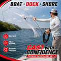 1.2 lb/ft Chain Cast Net, Throw Net with 304 Stainless Steel Chain Sinker