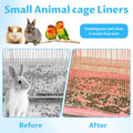 Disposable small animal cage liners; plastic liner covers sizes 20x20, 20x22, 20x18,14x18 inches, suitable for rabbits, birds, guinea pigs, and chinchillas.