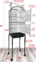 Large Open/Close Top Bird Cage Side Breeding Nest Box Doors Easy Clean Pull Out Tray Clear Feeder Cups for Canary Parake