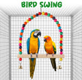 2 Pcs Bird Swing and Rainbow Color 6-Step Bird Ladder for Cage