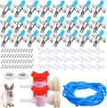 24 Pack Automatic Rabbit Waterer System Kit with 24 Drinking Nipples, 20ft Hose, Valves & Filters for Small Animal Cages