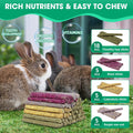 Jorewood 33 Pcs Rabbit Chew Sticks, Rabbit, Guinea Pig Toys, Natural Timothy Grass Molar Teeth Stick, Mixing Flowers Che
