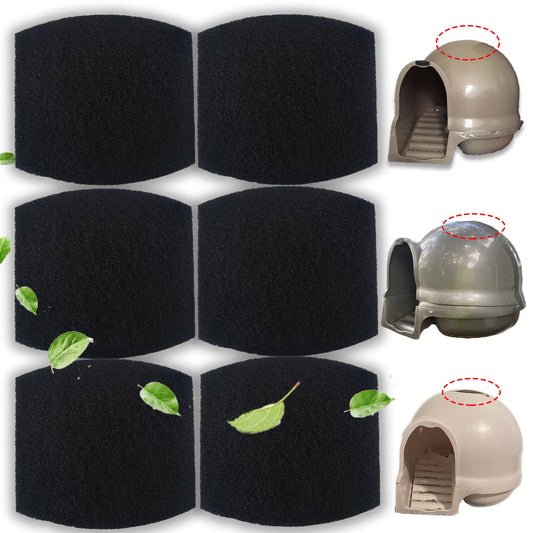 PurifyLogix Carbon Filters Compatible with Petmate Booda Clean Step Cat Litter Box - Thickened and Durable Activated Charcoal Filters, Absorb Odors/Control Damp from Pets/Keep Home Fresh (6 Pack)