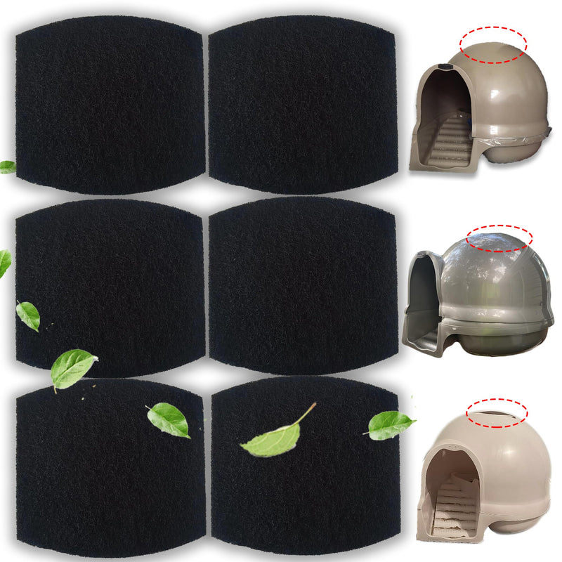 PurifyLogix Carbon Filters Compatible with Petmate Booda Clean Step Cat Litter Box - Thickened and Durable Activated Charcoal Filters, Absorb Odors/Control Damp from Pets/Keep Home Fresh (6 Pack)