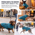 Queenmore Small Dog Sweater,Soft Fleece Dog Vest Dog Jacket with Leash Hole