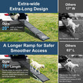 Dog Ramp for Cars 71"Long x 20"Wide SUV & Trucks, Non-Slip Surface Aluminum Pet Ramps for Small & Large Dogs–Heavy Duty Foldable Lightweight Portable Ramp for Senior Dogs High Bed Couch Outdoor 250lbs