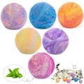 Retro Shaw Catnip Balls with Bell Inside - 6 Pcs Interactive Catnip & Silvervine Cat Toys, Durable Wool Balls for Indoor Cats, Kitten Teething Toys, Natural Catnip Toys for Bored Cats