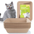ondware Disposable Cat Litter Box(9-Pack), Large Litter Boxs for Travel Home Use(16.7 x 13.4 x 4 in)