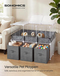SONGMICS Guinea Pig Cage, 2-Tier with 3 Storage Boxes