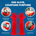 SunGrow 22" Long Rubber Gloves for Dog and Cat Bath, Grooming, Aquarium Water Changes - Keep Hands and Arms Dry with Com