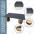 Bearded Dragon Basking Rock Platform with Wooden Pile,Natural Slate Stone Rocks Basking Platform,Habitat Hideouts Hide C
