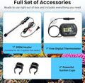 Aquarium Heater 300W Submersible Water Thermostat Fish Tank Heater Adjustable Temperature with Digital Thermometer for 4