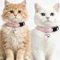 Girl Cat Collars Cute Pink Plaid Breakaway Female Kitten Collars with Bell