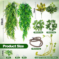 Reptile Plants for Bearded Dragon Tank Accessories, Hanging Plant Vines Set
