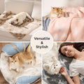 Bedsure 1 Pack 3 Dog Blankets for Small Dogs, Super Soft Puppy Blanket with Fluffy Premium Fleece Flannel, Cat Blanket for Crate & Indoor, Portable Throw Pet Blanket, Grey/Brown/Blue, 23x16 inch