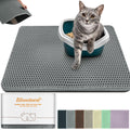 blissstorm Waterproof Cat Litter Mat - New 24x16 Inch Honeycomb Double Layer Traps Litter, Waterproof & Non-Slip Floor Protector, Easy Clean, Odor-Free, Dark Gray