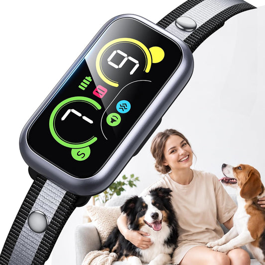 Smart Bark Collar for Dogs with Intelligent Bark Recognition, Rechargeable Anti Barking Collar with 4 Adjustable Trainin