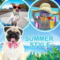 Talltalk 40 Pcs Summer Hawaiian Dog Bow Ties Luau Collar Bows for Dogs Tropical Fruit Puppy Bowties with Plastic Buckle Adjustable Grooming Collar Accessories for Small Medium Cat Pet Holiday Costume
