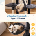 Hey-brother Cat Tree, 53 inch Cat Tower for Indoor Cats, Cat House with Padded Platform Bed, Toy Balls, Large Cozy Condo, Hammocks and Sisal Scratching Posts, Smoky Gray MPJ019-SG