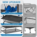HABUTWAY 40''H Large Metal Rolling Ferrets Cage, 2-Tiers Small Animal Cages, Cage for Rats/Chinchillas, 0.5'' Bar Spacin