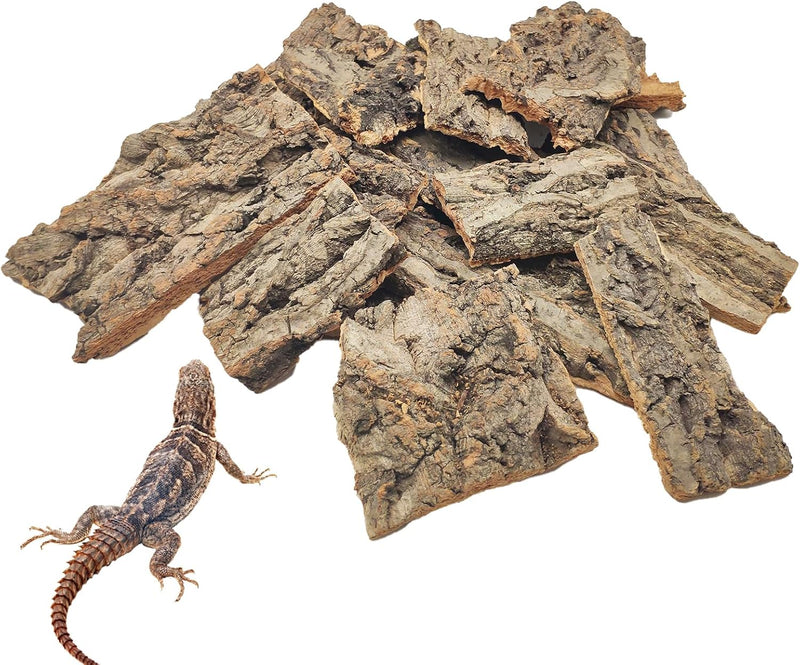 VCEPJH Reptile Bark Bedding,1 LB Natural Cork Bark for Reptiles Flat Cork Wood Terrarium Substrate Tank Supplies for Sna