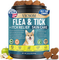 Flea and Tick Prevention for Dogs Itching Skin Relief, 200 Chewable Flea and Tick for Dog with Skin & Coat Support, Itch Relief for Dogs, Oral Supplement for All Breeds & Ages, Chicken Flavor