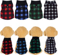 Rbenxia 4 Pieces Buffalo Plaid Dog Sweaters with Leash Ring Soft Fleece Vest Dog Pullover Warm Jacket Pet Dog Clothes Wi