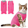 Coppthinktu Cat Recovery Suit Cat Onesie After Surgery, Breathable Cat Surgery Suit for Female Spay/Neuter, Kitten Surgical Recovery Body Suit Cone Alternative for Abdominal Wounds Rose Red Medium