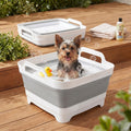 Collapsible Puppy Cat Bath Tub: Portable Small Dog Kitten Shower Tub, Washing Bathtub for Chihuahua Yorkie Pomeranian Bichon Maltese Shih Tzu Toy Poodle Boston, Foldable Washing Station Indoor Outdoor