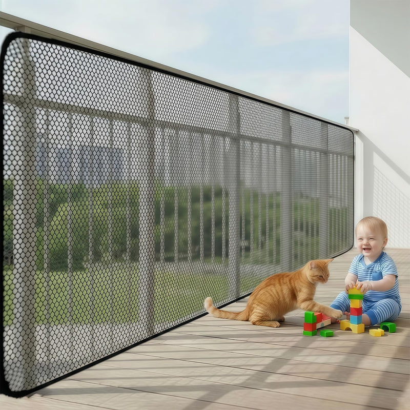 Banister Guard 15ft X 3ft Thick, Balcony Netting for Pets