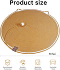 31" Cat Scratcher Mat, Natural Cotton Rope Cat Scratch Pad, Round Horizontal Floor Cat Scratching Pads for Indoor Cats, 