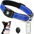 GPS Dog Collar with Tracker, Waterproof, No Monthly Fee, Blue, L
