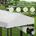 ROOMTEC Heavy Duty Outdoor Dog Kennel with Rotating Bowls, 8 x 4 x 5.6-ft
