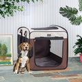 DONORO Dog Kennels and Crates for Medium Dogs, Portable Pop Up Indoor Pet Cage with Sturdy Wire Frame, Collapsible Trave