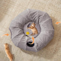 Cat Tunnel Bed for Indoor Cats,Cat Donut Tunnel Toy with Washable Circle Cushion,Blackout Tent, Multifunctional Playground Toys Hideplace for Kitty, Puppy, Rabbit,Ferret