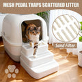 SummitGO Adjustable 3 Steps Litter Box Ramp with Litter Mat, Cat Litter Box Step with Litter Trapper, Detachable & Non-Slip Cat Stair for Automatic Boxes Small Elderly Cats