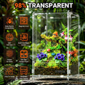 Jumping Spider Enclosure, Acrylic Terrarium with with Magnetic Doors, 0.8mm Micro-Ventilation, Stackable Escape-Proof Ha